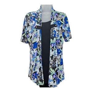 ONCE AGAIN NYC Collection Women's Blue & Black Top 8